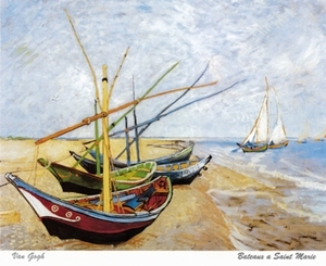 A3 puzzel  Van Gogh´s Vissersboten bij Les Saintes-Maries de